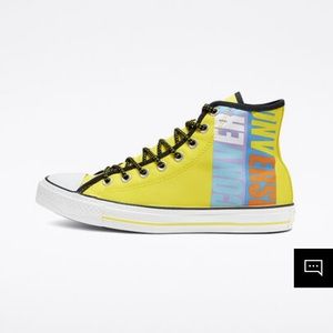 Yellow high top get tubed converse sneakers